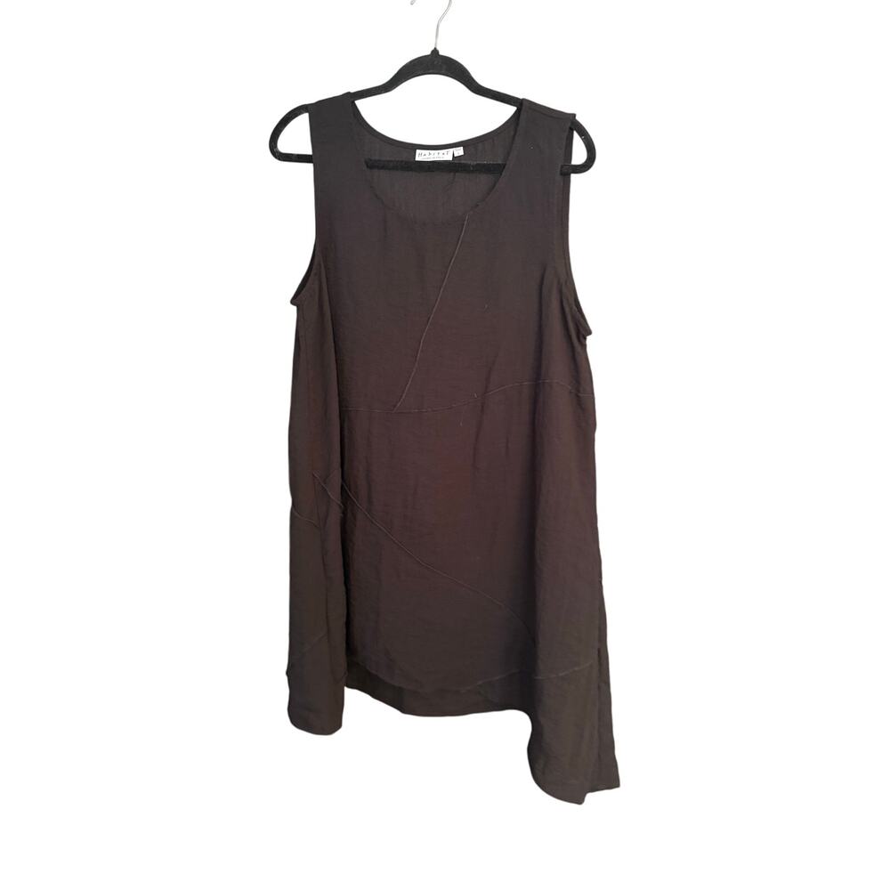 Habitat Tank Top Blouse L Lagenlook Capsule Wardrobe Asymmetrical Hem Flowy